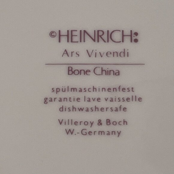 4 Villeroy & Boch Heinrich Ars Vivendi Flat Rim Soup Bowls Bone China W. Germany - Picture 9 of 10